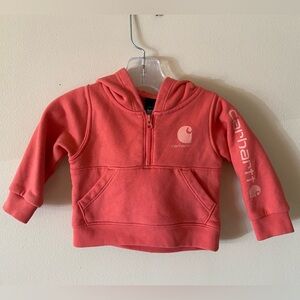 Carhartt Kids Pink 1/2 Zip Hoodie